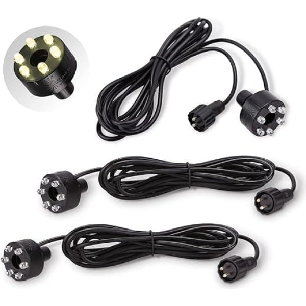 CLGarden Set of 3 LED Ring Warm White for LED Fountain Set Warm White Lighting Diameter 32 mm