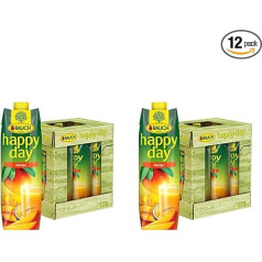 Rauch Happy Day Mango Heavenly Fruit Juice Drink Refined with Passion Fruit Fruit Lots of Vitamin C 6 x 1 Litre Tetra Prism (Pack of 2)