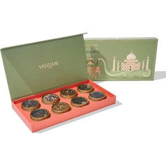VAHDAM, Weekend in the Taj Mahal - Tea Gift Set, 8 Different Chai Teas, Black Tea, Herbal Tea in Gift Box, Luxury Tea Gift Set for Men and Women, Tea Tasting Set