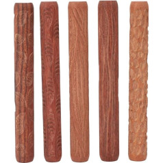 Lobamop 5 Pieces Ceramic Tools Hand Rollers for Clay Stamp Patterns / Roller Patterns Ceramic Tools, Polymer Clay Swabs