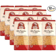 Stella Kritharaki Noodles (Orzo) - Greek Rice Noodles, 12 x 500 g + Fine Kalas Salt 250 g