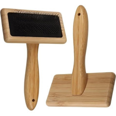 Wool Carders Needle Felting Brush, Hand Carver for Wool, Craft Wool, Needle Felting Tools with Solid Wood Handle, Slicker Brush for Dogs, Spiders and Weaving, for Craft Felting Projects (Pack of 2)