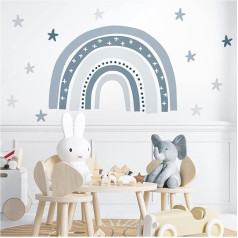Little Deco DL932-4 Wall Sticker Rainbow with Stars Wall Sticker Pastel Wall Sticker Nursery Baby Room Sticker Wall Decoration