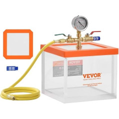 VEVOR 2 Gallon Vacuum Chamber, Upgraded Multipurpose Acrylic Vacuum Degassing Chamber, Transparent Vacuum Chamber, for Resin Gassing, Silica Gel Degassing, Plaster Degassing and Vacuum Extraction