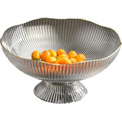 Fruit Bowl, Fruit Plate, Decorative Bowls with Draining Holes, Removable Base, Fruit Bowl for Table and Countertop, Decorative Fruit Bowls for Home (Grey)