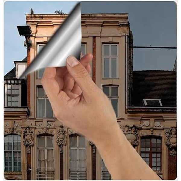 vgoltd Mirror Window Film Reflective Disposable Privacy Film Self Adhesive Heat Control UV Anti Glare Sun Protection Window Film for Home and Office 90cm x 1m