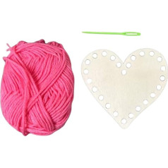 Korbboden zum Häkeln: Handarbeit, Stricken, herzförmiges Holzsockel-Set, kreative herzförmige handgefertigte Dekorationen für handgefertigte Stickerei, Garnbasteln, Strick- und Häkelprojekte