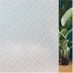 NCANBUS Window Film Opaque Privacy Film Window Self-Adhesive Frosted Glass Film Self-Adhesive Anti-UV Static Privacy Protective Film Matt for Bathroom Office Living Room 44.5 x 200 cm