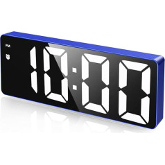 Criacr Digital Alarm Clock, LED Portable Alarm Clock with Large Numbers Display, LED Alarm Clock with Snooze, 3 Brightness, Temperature Display, Date, 12/24 HR, Voice Control Function, USB Charging