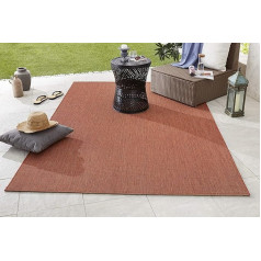 NORTHRUGS Match Indoor and Outdoor Rug 160 x 230 cm - Weatherproof Modern Plain All-Over Plain Design Runner for Balcony Patio Garden Conservatory Living Room Rug Waterproof in Terracotta