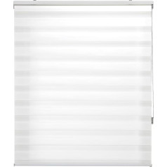 INTERBLIND Elegant Night and Day Roller Blind Size 120 x 250 cm Easy Installation Fabric Size 117 x 245 cm White