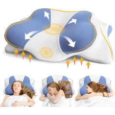 Asbtos Neck Support Pillow - Memory Shape Pillow for Neck and Shoulder Pain, Ergonomic Orthopedic Sleeping Pillow for Side, Back, Stomach Sleepers with Washable Pillowcase (66 x 40 x