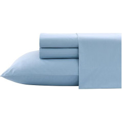 Nautica - Double Duvet Cover Set Cotton Percale Bedding Crisp and Cool Lightweight and Breathable (Plain, Light Blue, Double)