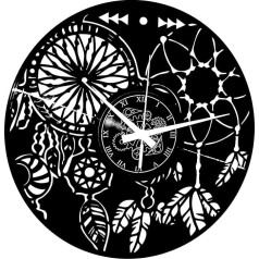 Vinyl Wall Clock Vintage Handmade Vinyl Record Design Dream Catcher Dream Catcher