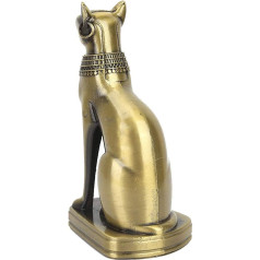 5.9 Inch Metal Egyptian Cat Old Bastet Cat Goddess Collector Figure for Decor Ornaments Desktop Decor