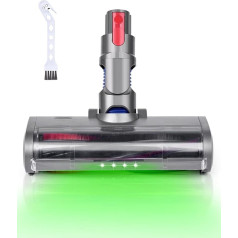 Brush Compatible with Dyson V7 V8 V10 V11 V15 Vacuum Cleaner, Floor Brush with 4 Green LED Lights in the Centre for Hard Floors, Dark Corners and Short Pile Carpets