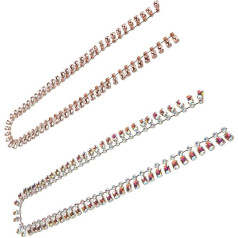 Strasskettenkette Luxusglasperlen Glizen Bleifreie Nachahmung Klaue Atemberaubende Hochzeitsbekleidung Trim Brilliant Kristallfarbe Dekor Volle Yards