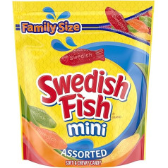 SWEDISH FISH Assorted Mini Sweets Soft Chew Candy Christmas Candy Family Size 1.7lb Bag