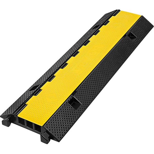 Happybuy Solid Rubber Kerb Ramp 3 Cable Duct Ramp Modules Protective Wire Rope Ramp Cable Tie Protection Cable Cover 1.2 x 1.2 Inch Channel 3 Channel