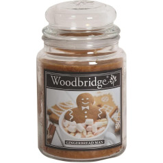 Woodbridge Large Scented Candle in Glass with Lid | Gingerbread Man | Scented Candle Christmas | Candles Long Burning Time | Room Fragrance for Home | Candle 2 Wick