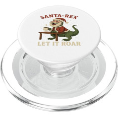Lustiges Weihnachtsmann-Rex-Weihnachts-T-Shirt Let It Roar Holiday Dino Geschenk PopSockets PopGrip für MagSafe