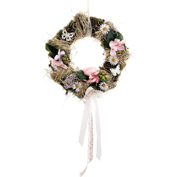 CreaFlor Home Door Wreath Diameter 30 cm Butterfly and Flowers