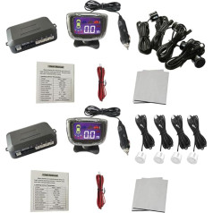 KACEPAR Wireless Car Reverse Radar Sensor Kit, DC 12V Wireless Car Reverse Parking Sensor with Radar Detection Distance: 0.3~2.0m, Sensitive Radar System