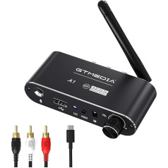 GTMEDIA Bluetooth Receiver Low Latency & HD Music Audio Adapter for Speaker/Cable Adapter for Home Stereo/TV/Car/PC Bluetooth Adapter