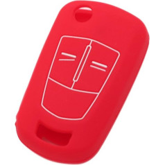 Fassport Silicone Cover Skin Jacket fit for VAUXHALL OPEL 2 Button Flip Remote Key CV2620 Red