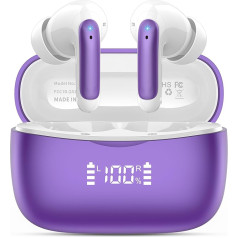 Bluetooth Headphones, HiFi Stereo Headphones, Wireless Bluetooth 5.3 with 4 ENC Noise Cancelling Mic, 56H Wireless Headphones with LED Display, IPX7 Waterproof Earphones for Sports and Study, USB-C