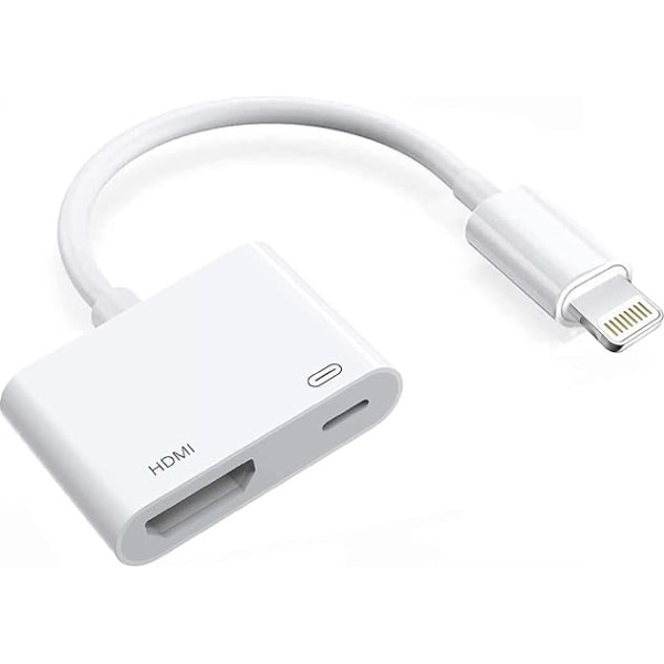 Digital AV Adapter, Lightning to HDMI, 1080P Video AV Audio Converter Cable Compatible with iPhone 13 12 11 XR XS Max X 11 8 7 6 Plus to HD TV Projector Monitor