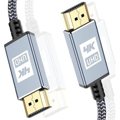 MAXGROUP 4K HDMI Cable 10 m [4K @ 60Hz, HDMI 2.0, 18 Gbps] Ultra HD HDMI Cable High Speed Support 4K 3D HDR UHD 2160p 1080p Ethernet ARC, Compatible with TV, Blu-Ray, PS4/3, Xbox, Projector, Soundbar,