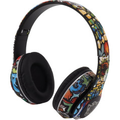 Wireless Gaming Headset, Foldable Headphones with Microphone, Deep Bass, Multifunctional Noise Cancelling, Innovative Bluetooth Headphones in Graffiti Design