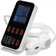 Docooler Cigarette Lighter Car Charger 8 Port Multi USB LCD Display 12 V Phone Charger