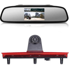Waterproof Parking Camera Brake Light Reversing Camera Integrated in 3rd Brake Light Camera with 4.3 Inch LCD Mirror Monitor for Van Roof Camera Mercedes Benz Sprinter W906/Caravelle
