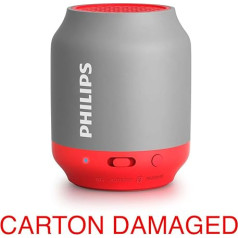 Philips BT50G/00 Portable Wireless Speaker (2 W, Bluetooth, USB Rechargeable) - Grey/Rosa