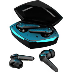 Annadue Bluetooth Earphones, Wireless Gaming Earphones, 45 ms, Ultra Low Latency Bluetooth 5.2 Earphones, Dual Modes Earphones with Charging Case for Gaming, Built-in Microphone (Black)