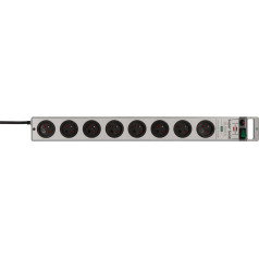 Brennenstuhl Super-Solid 8 ligzdu strāvas sloksne 2.5m 13.500A - sudraba krāsā