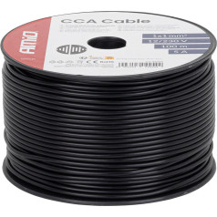 Viendzīslas melns kabelis 1x1mm2 100m 5a 12/230v -04454