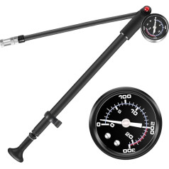 High Pressure Damper Pump, High Pressure Shock Pump, Mini Bicycle Pump, Bicycle Tyre Shock Pump, Portable Shock Absorber Pump, Fork Pump for MTB, Bicycle, Suspension Fork and Rear Suspension (Max 300