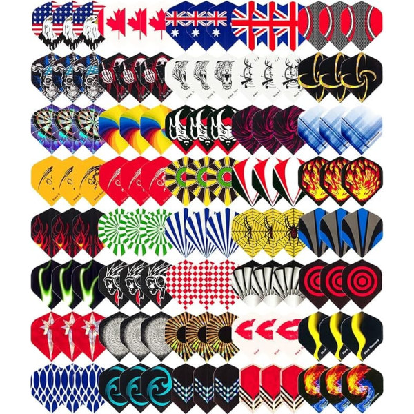Wolftop Standard-Dart-Flights, 40 Sets, 120 Stück, langlebig, PET- und Laser-Ersatz-Federschwanzflügel, Dart-Zubehör-Set für Steeldarts und weiche Dartpfeile