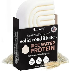 Kitsch Strengthening Hair Conditioner with Rice Water Protein - Eco-Friendly Cleansing and Moisturising Conditioner Bar Paraben Free Sulfate Free Conditioner 80ml