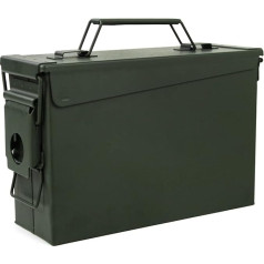 GUGULUZA Ammo Box, Ammo Box, Tool Box, Metal, Waterproof, Army Green, Cal.30