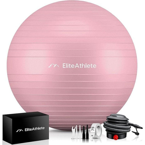 EliteAthlete Exercise Ball Office Ergonomic with Anti Burst System - Fitness Pilates Pregnancy Ball Fitness Ball Yoga Ball with Air Pump