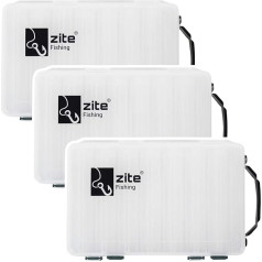 Zite Fishing Box Set - 3 Pieces Tackle Boxes 27 cm 2 Sided - Plastic Box Bait Box Fishing Bait Hard Baits Box