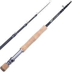 RIFT Apache Fly Fishing Rod - 5W Carbon Fiber Telescopic Fishing Rod - One Piece Travel Fishing Rod - Fast Action Fly Rod with Aluminium Reel Seat, Stainless Steel Guides and Folding Hook Holder -