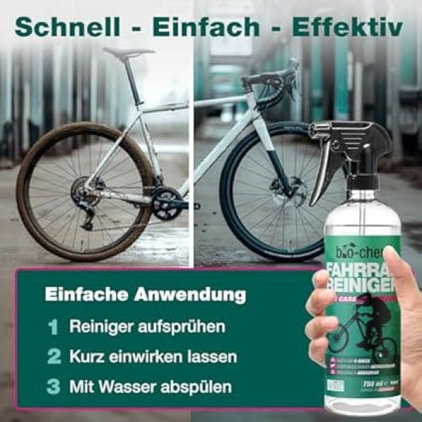 bio-chem Bicycle Cleaner Spray - 750 ml + Bicycle Brush and Microfibre Cloth - Material-friendly Premium Cleaner for Bicycle - Suitable for All Bicycle Types