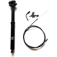 30.9/31.6 mm Lowerable Seat Post Spring-Lowered - Height-Adjustable Hydraulic Bicycle Seat Post with Internal Guide for Mountain Bike Black, 31.6 x 395 mm