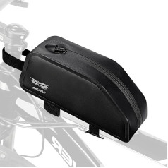 Bicycle Bag Frame Bag 1.5 L Top Tube Bag Bicycle Frame Waterproof TPU Nylon Bicycle Frame Bag for Road Bike Bicycle Accessories Bicycle Tool Bag for Mountain Bike Road Bikes 23 x 6.5 x 10 cm Black