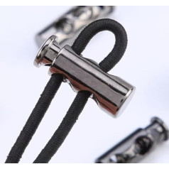 OTENG Cord Locks Spring Cord Locks Cord Locks, Toggles, Pack of 12 Stoppers, Oval Cord Locks Made of Metal, Cord Locks, Cord Locks with 4 mm Hole (Gun Black)
